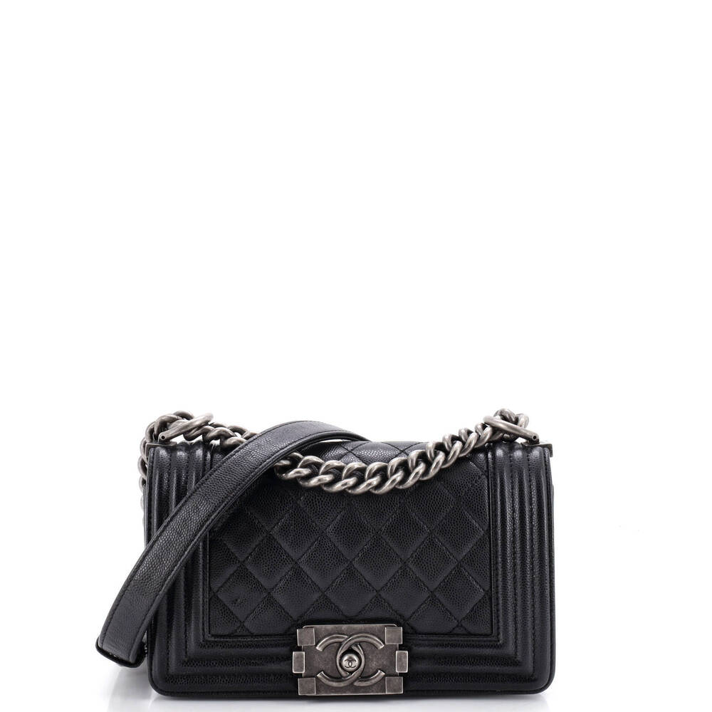 Chanel Small Boy Flap Bag Quilted Caviar